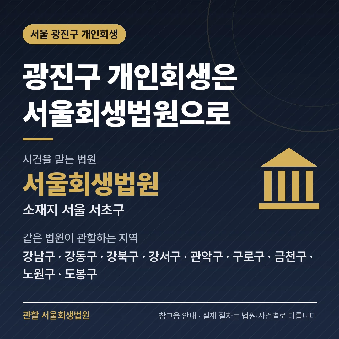 서울 광진구 개인회생 관할 법원 — 서울회생법원
