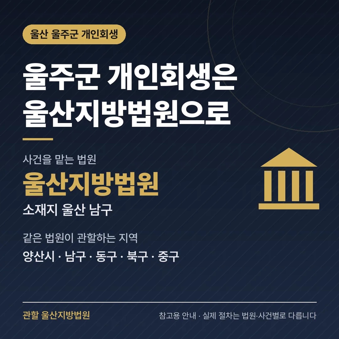 울산 울주군 개인회생 관할 법원 — 울산지방법원